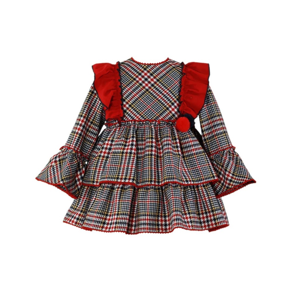 Red Houndstooth Checkered Holiday Dress